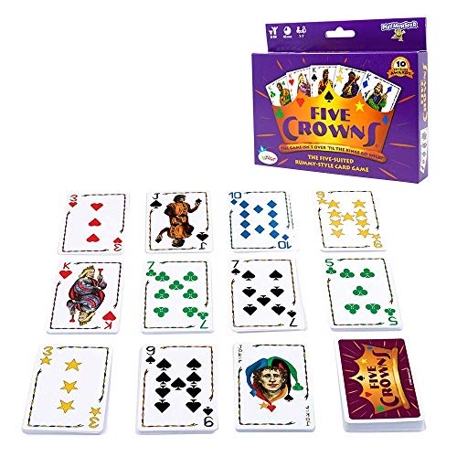 Image of Awestuffs Family Board Games for Adults and Kids - Ages 8 and up, 2 to 8 Players (Five Crowns)
