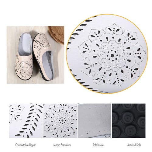 Owlkay Shoes for Women in Breathable Leather, Casual All-Match Hollow Slippers, Slip-On Low Top Flat Shoes2