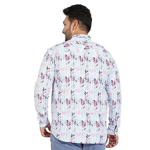 Image of Instafab Plus Men's Button Up Shirt for Casual Wear | Plus-Size Fit | Spread Collar | Button Closure | Regular Sleeve | Cotton Shirts Crafted with Comfort Fit for Everyday Wear