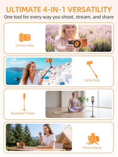 4-in-1 Mini Magnetic Selfie Stick with Remote for Cell Phone - image 3