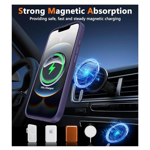 Image of iPhone 16e Magsafe Hard Back Case | Matte Design & 360 Protection | Military-Grade Apple iPhone 16e Cover | Strong Magnet Back - Purple