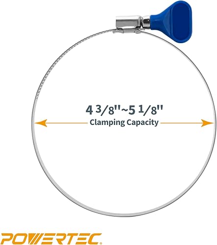 Miniatura 35 de POWERTEC 70247-P2 Abrazaderas de manguera de llave de 1-1/2 pulgadas, abrazaderas de manguera ajustables de acero inoxidable para recolección