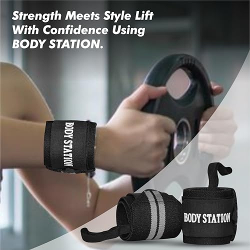 Image of Pro Weightlifting Wrist Wraps with Thumb Loop | Adjustable Gym Wrist Support for Men & Women - Powerlifting, Crossfit, Strength Training & Pain Relief