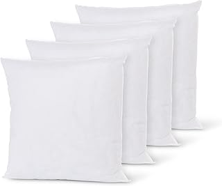 4 Pack 18” Inch Square Cushion insert Inners, Anti-Allergy Insert Pads 45cm x 45cm Pure Hollowfibre Filling- Made In UK (4)