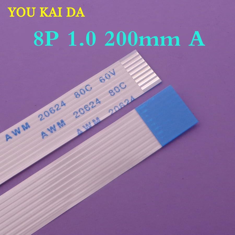 Wiring Connecting Terminals - 100pcs/lot FFC FPC Flat Flexible Cable 1.0mm Pitch 8 pin 8pin Forward Length 200mm Width 9mm Ribbon Flex Cable