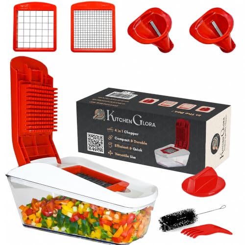 AEX 4-in-1 Vegetable Chopper - Manual Food Dicer & Slicer