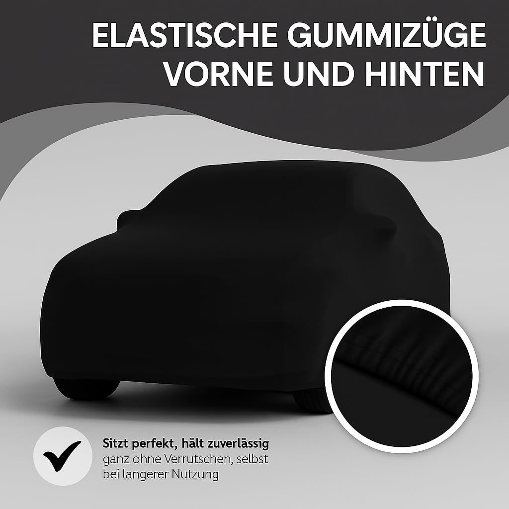 Autoabdeckung SUV Indoor Premium elastisch - Auto Abdeckplane atmungsaktiv - Ganzgarage Staubschutz & Kratzschutz - 180 g/m² Perfect Stretch von Car-e-Cover (Schwarz, SUV-XXL: Hohe kantige SUV's)