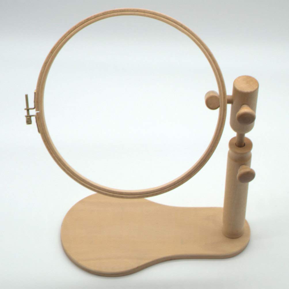 Exceart Kit De Bordado Kit Bordado 1 de Bastidor de Bordado Redondo Marco de Punto de Cruz de Madera Ajustable (Aro de de Bordado de 24 Cm de Diámetro) Mensulas De Madera Embroidery Kit