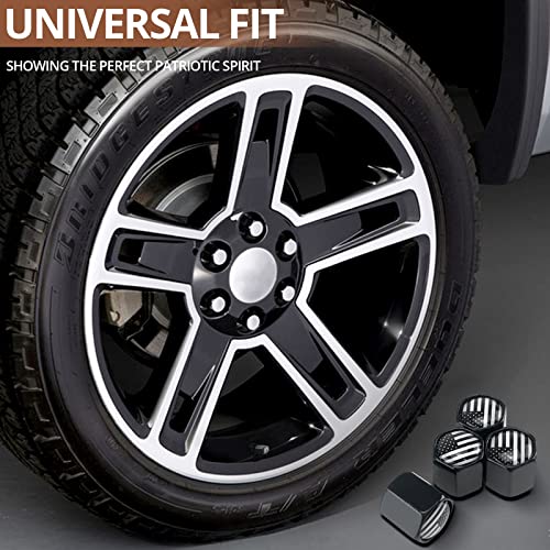 American Flag Metal Trailer Hitch Cover For 2 Inch Receivers, With 5/8 Inch Pin Diameter Trailer Hitch Lock-Us Patriotic (With American Flag Valve Stem Cap) #TOP5