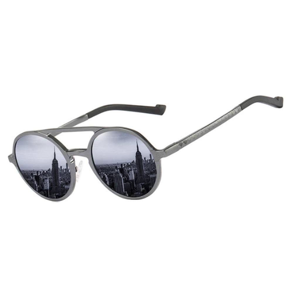 Gafas de Sol Marco de gafas sol polarizadas retro redondo los hombres aluminio y magnesio Gafas conducción para Uso en Exteriores