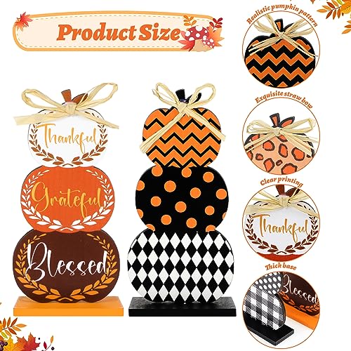 Barydat-6-Pcs-Thanksgiving-Table-Decor-Sign-Stacked-Pumpkins-Wooden-Pumpkins-Stacked-Thanksgiving-Tiered-Tray-Decor-Fall-Decorations-for-Home-Farmhouse-Harvest-Mantel-Party Barydat 6 Pcs Thanksgiving Table Decor Sign Stacked Pumpkins Wooden Pumpkins Stacked Thanksgiving Tiered Tray Decor Fall Decorations for Home Farmhouse Harvest Mantel Party