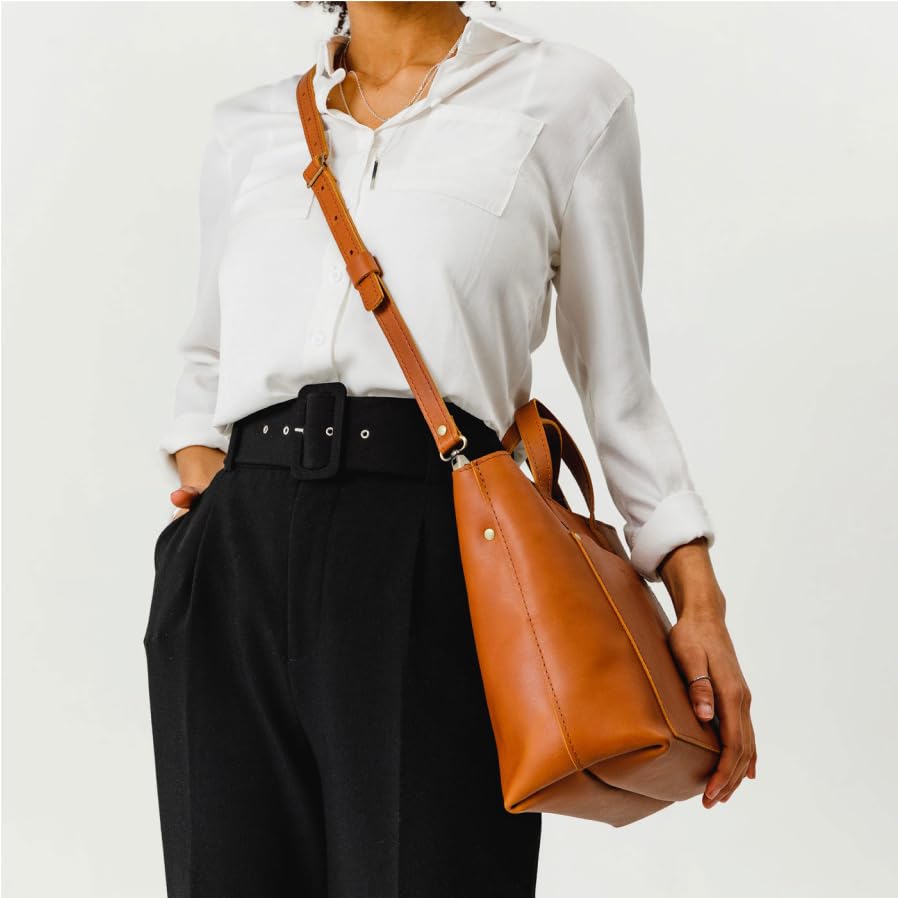 Bolso mediano crossbody tote de cuero Portland miniatura 6