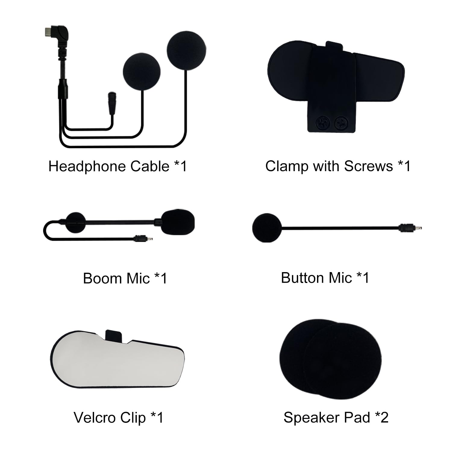 TK-X4/TK-X4SC - Cuffie Bluetooth per moto, con connettore di tipo C, microfono ad asta e microfono a pulsante e altri accessori