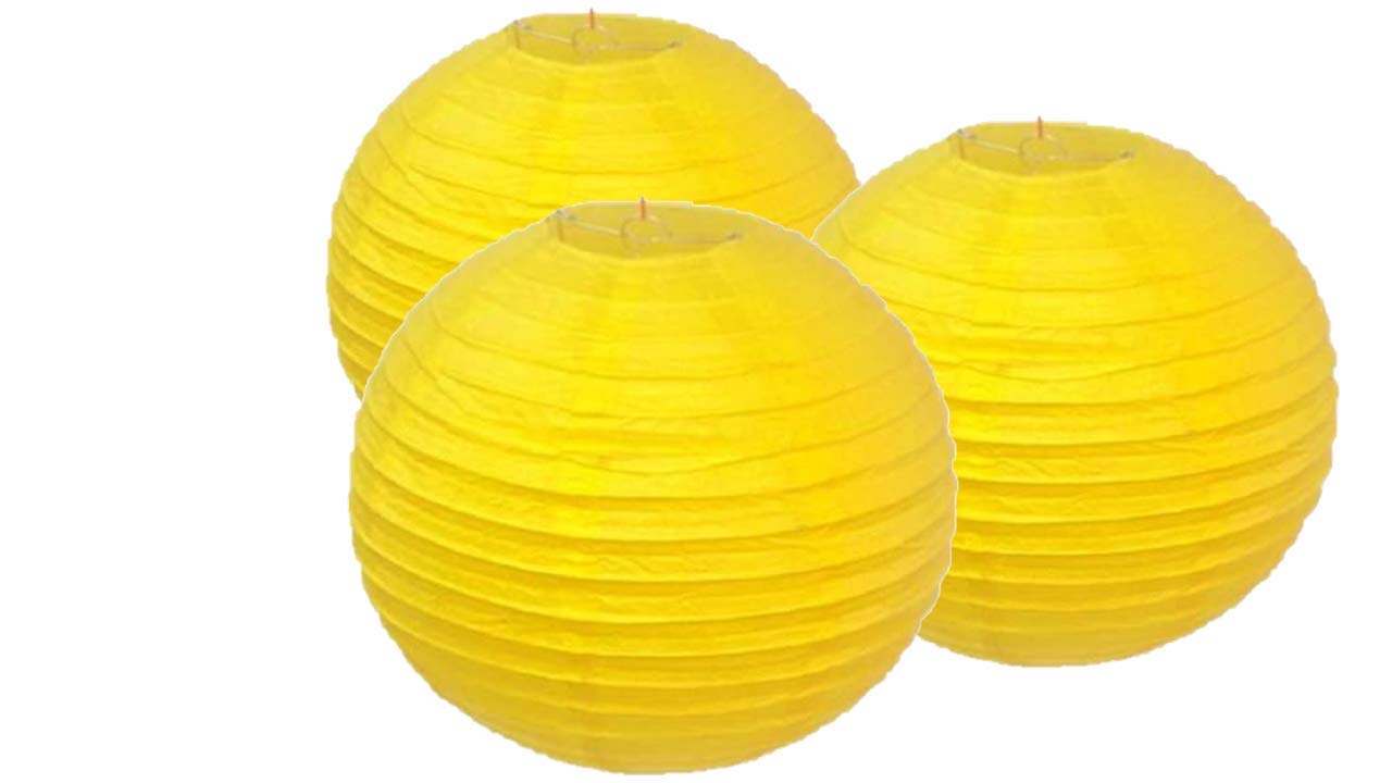 Pack of 3 Paper Lantern Lampshade Party Birthday Baby Shower Wedding Celebration Decoration 4"(10cm) -16"(40cm) (Orange, 12" (30cm)) — view 50