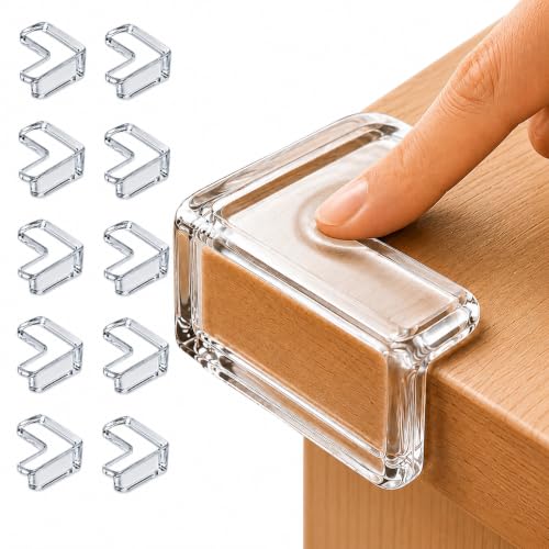 Image of Pack of 8 Silicone Corner Protectors, Baby Safety Table Corner Guards, Clear Transparent Soft Edge Protectors for Sharp Table Corners, Furniture Corner Guards, Child Proof Safety