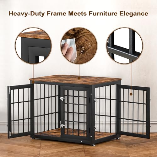 image for rehomerance 32 Inch Heavy Duty Dog Crate Furniture for Medium and Smal