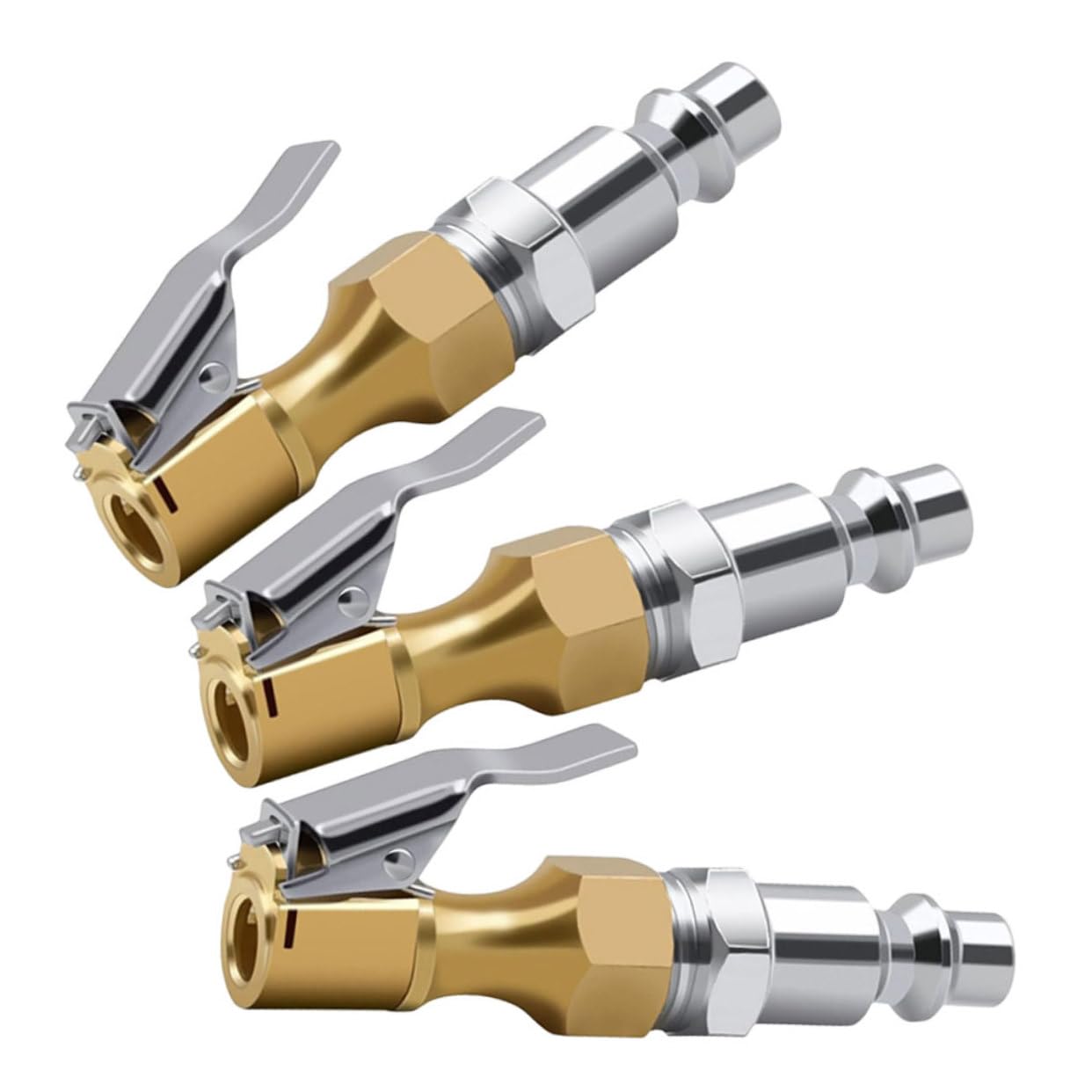 PartyKindom Replacement Tire Air Chuck 3 Pack Inflation Air Chuck for Lock Air Chuck Air Chuck Clip Closed Air Chuck for Tire Inflator Metal Chuck