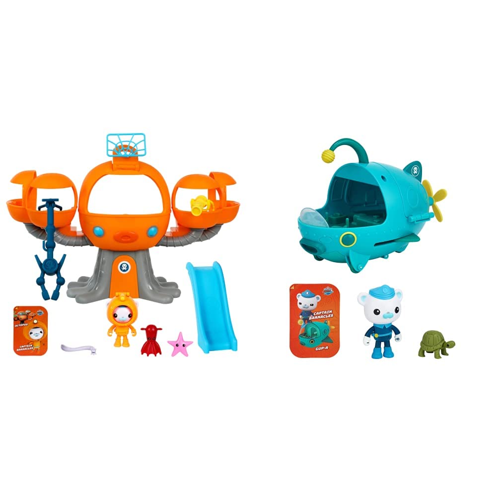 Octonauts 61123 Above & Beyond | 6 Pieces & Net Launcher, Multicolor, Set & 61108 Above & Beyond | Deluxe Toy Vehicle & Figure | Captain Barnacles & Gup A Adventure Pack