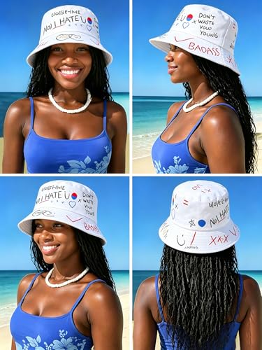 Image of Packable Reversible Printed Bucket Hat Unisex for Men Women Beach Fisherman Cap