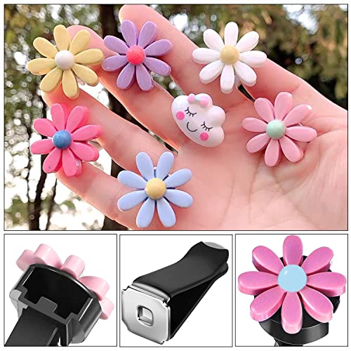 Image of 6 Pieces Daisy Flower Air Vent Clips Cute Colorful Flowers Air Vent Clips Car Interior Decor Charm with Dry Fragrance Pads for Girls Women Car Decoration Accessories