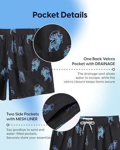 Image of maamgic Mens Swim Trunks 5 Inch with Mesh Lining, Quick Dry Mens Bathing Suit, Swim Shorts for Swimming and Beach