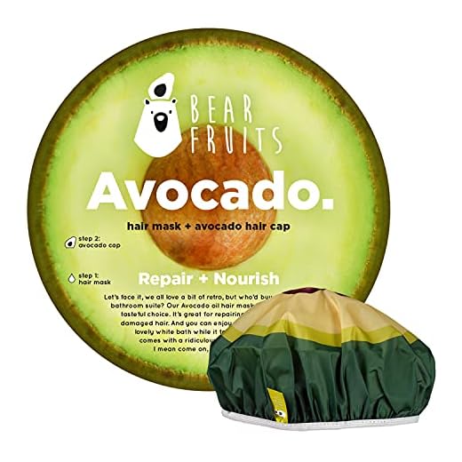 Bear Fruits, Aguacate, Repara & Nutre, Mascarilla Capilar + Gorro De Ducha, 20 ml