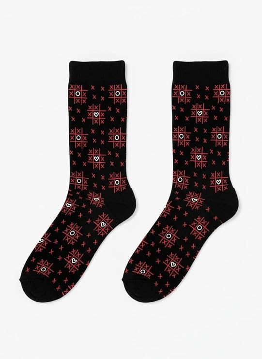 Sevgililer Günü Özel Tasarım Çorap Seti, Romantik Desenli Unisex Hediye Çorap, Pamuk, 2'li, 37-44 Numara