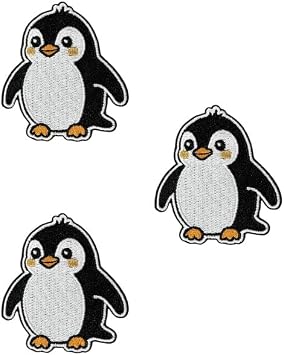 Penguin Iron On Patch Cute Wildlife Bird Applique for Jackets, Bags, Hats, Jeans and Crafts