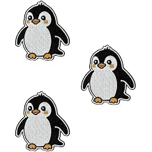 Penguin Iron On Patch Cute Wildlife Bird Applique for Jackets, Bags, Hats, Jeans and Crafts