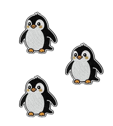 Penguin Iron On Patch – Cute Wildlife Bird Applique for Jackets, Bags, Hats, Jeans and Crafts