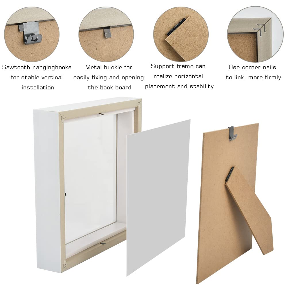 Romon 3D Bilderrahmen 26,8x21,8cm - Tiefrahmen Für Objekte Bis 3cm Tiefe