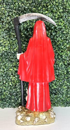 Estatua Santa Muerte Decorativa 17 pulg Roja miniatura 4