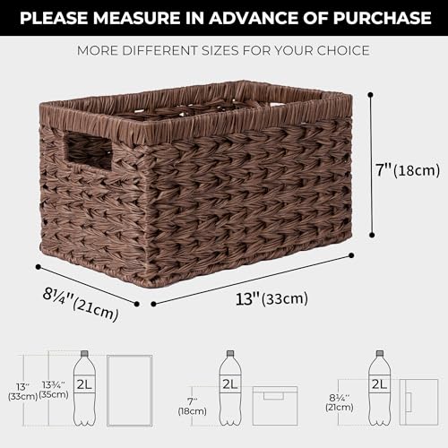 Granny Says WICKERBASKETS-TB2 Rectangle Wicker Storage Baskets For Shelves, Organizing, Waterproof Woven Storage For Toilet Shelf Baskets thumb #3
