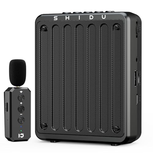 SHIDU 20W Voice Amplifier Wireless Lavalier Microphone Bluetooth Voice Amplifier for Teachers...