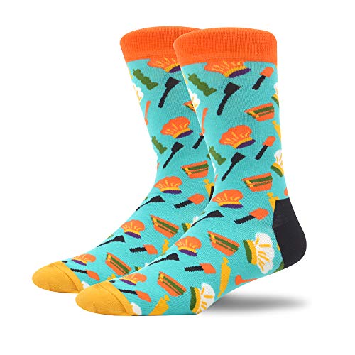 MAKABO Novelty Men For Socks Casual Colorful Funny Cotton Crew Socsk
