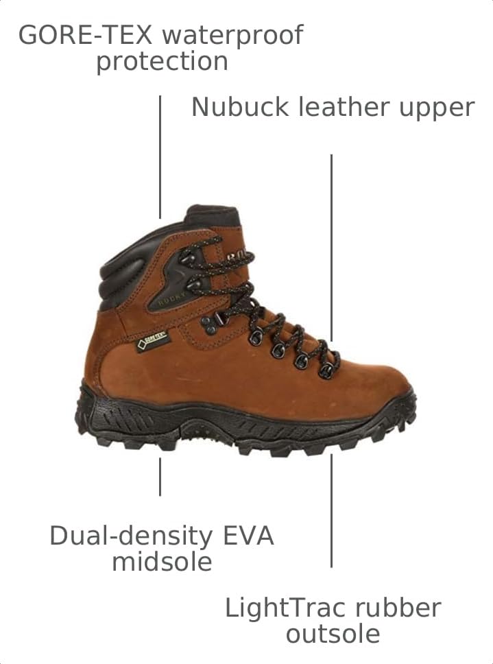 Image of ROCKY Ridgetop GORE-TEX Waterproof Hiker Boot, Brown, Size 7.5(ME)