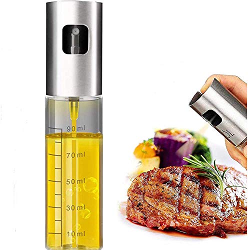 hong para cocinar/Ensalada/panadería/Barbacoa, Cocina, pulverizador de Aceite de Oliva, pulverizador de vinagre, 304 Cilindros de Vidrio Inoxidable, 100 ml