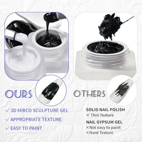 Gel para Uñas con Efecto Espejo Metálico Negro y Blanco miniatura 4