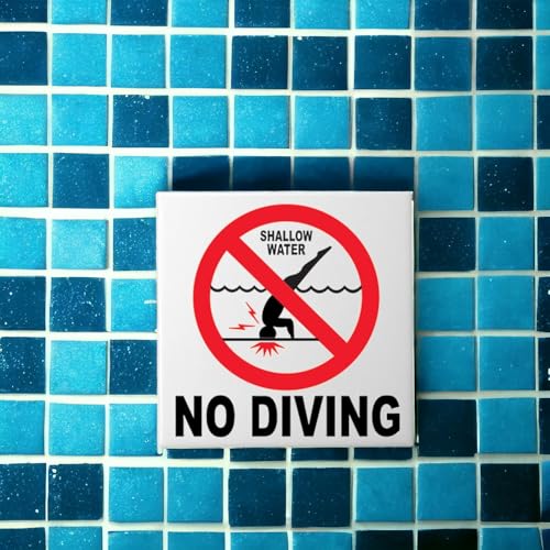 Cartel de seguridad para piscina cerámica 5.8x5.8 pulgadas miniatura 4