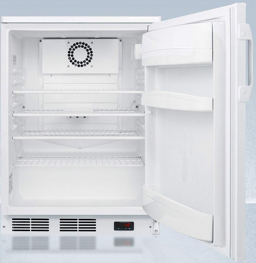 Accucold FF6LWPLUS2 24-Inch Wide All-Refrigerator - White; NIST Calibrated Temperature Display; Freestanding; Automatic Defrost; RHD (Right-Hand Door Swing); CARB Compliant