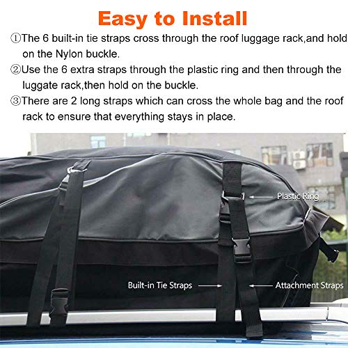 Car Top Carrier 20 Cubic Feet Waterproof Cargo Carrier Heavy Duty Traps Rooftop Cargo Carrier for All Vehicles Cargo Bag Storage Luggage