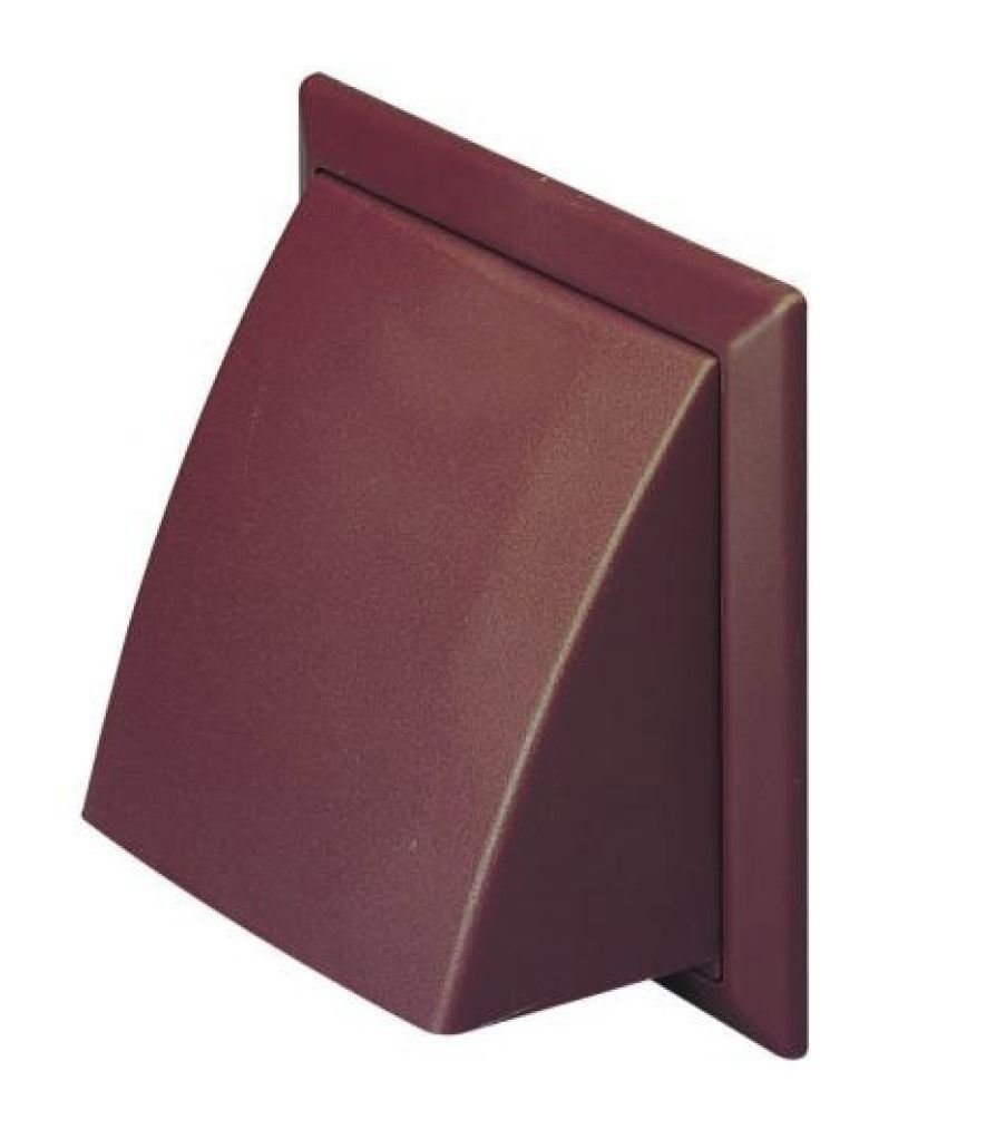 Domus Brown Cowled Outlet With Damper For 100Mm Round Duct