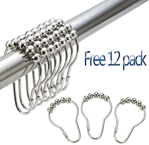 Quany Life Stretchable Corner Shower Curtain Rod - Drill Free Install 304 Stainless L Shaped 23.6-32" X 23.6-32",For Bathroom, Clothing Store（Free Curtain Hook） #TOP1