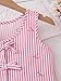 Ecolala Girls Bowknot Tank Tops Sleeveless Striped Shirts Cotton Peplum Babydoll Top Pink Stripe Bow 7-8 Years
