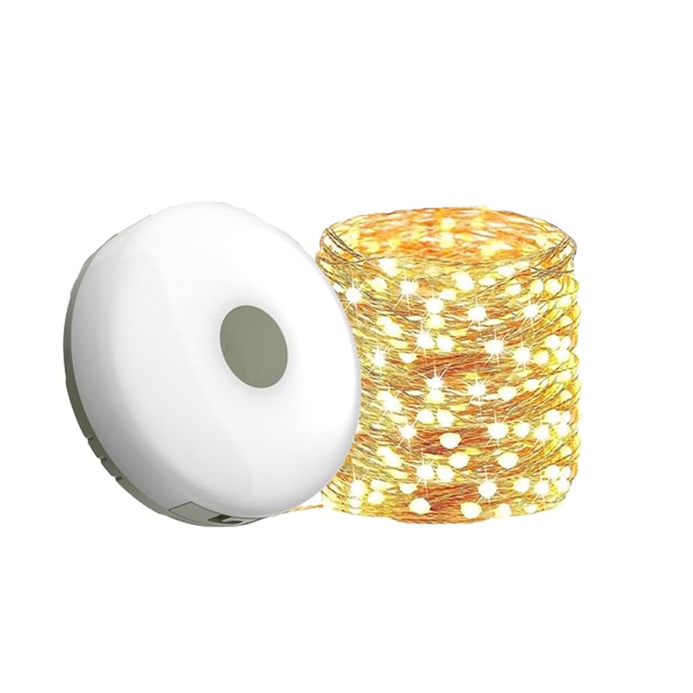 Guirlande 10 Mètres Rétractable Guirlande Lumineuse Escamotable Microwear 10 M - Rechargeable, Portable, 4 En 1 : Lanterne, Guirlande, Lampe Torche, Power Bank
