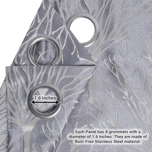 Image of Homestan Jacquard Long Door Curtains 9 Feet Long Set of 1, Elegant Screen for Door with Grommet for Home Decor (9x4 Feet, Grey)