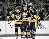 Ikonic Fotohaus Sidney Crosby Evgeni Malkin Kris Letang Signed Photo Autograph Print Wall Art Home Decor, 8 x 10 Inch, White