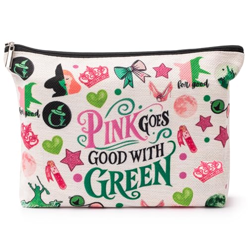 UpfurMach Musical witch design makeup bag with fun graphics - travel makeup bag for women and girls evil music style makeup bag with zipper