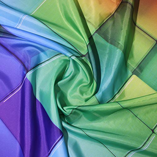 Riyidecor Colorful Brick Wall Shower Curtain Rainbow Geometric Plaid 72Wx72H Inch Abstract Neon 3D Plastic Hooks 12 Pack Colored Decor Fabric Bathroom Set Polyester Waterproof Fabric Ry-Uacr #TOP2