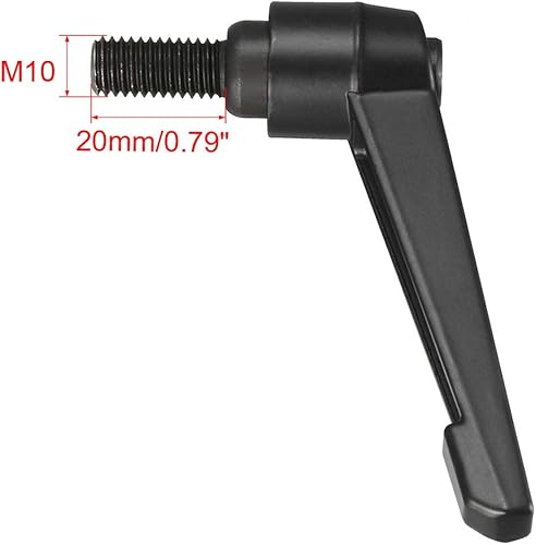 Miniatura 21 de uxcell 2 piezas de manija de palanca de sujeción ajustable M8 x 0.787 in óxido negro métrico acero al carbono macho roscado perillas de mano